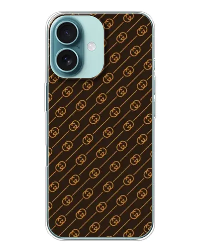 Чохол для iPhone 16 з картинкою «Gucci — золоті діагоналі»