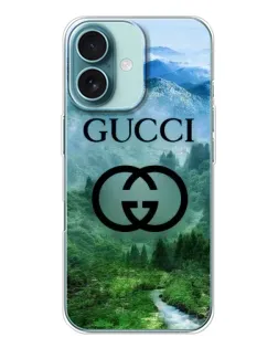 Чохол для iPhone 16 з картинкою «Gucci — гірський пейзаж»