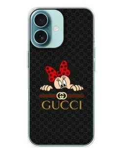 Чохол для iPhone 16 з картинкою «Мінні Маус Gucci — чорний»