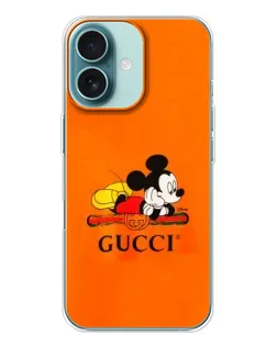 Чохол для iPhone 16 з картинкою «Міккі Маус Gucci — помаранч»