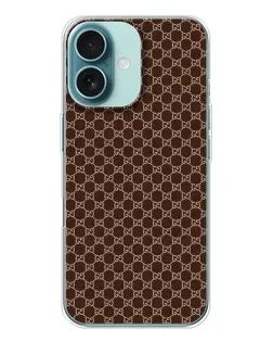 Чохол для iPhone 16 з картинкою «Gucci — шоколадна сітка»