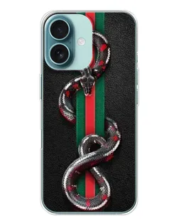 Чохол для iPhone 16 з картинкою «Gucci — змія на смузі»