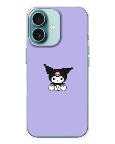 Чохол для iPhone 16 з картинкою «Kuromi — фіолетовий мінімалізм»