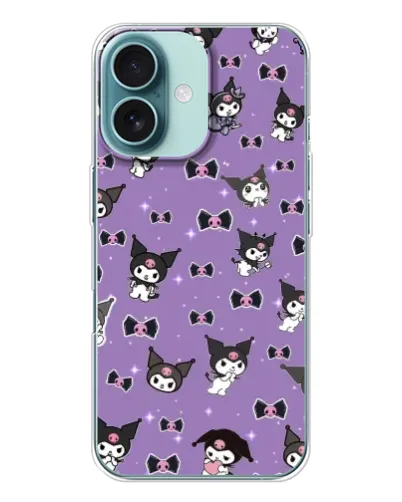 Чохол для iPhone 16 з картинкою «Kuromi — патерн»