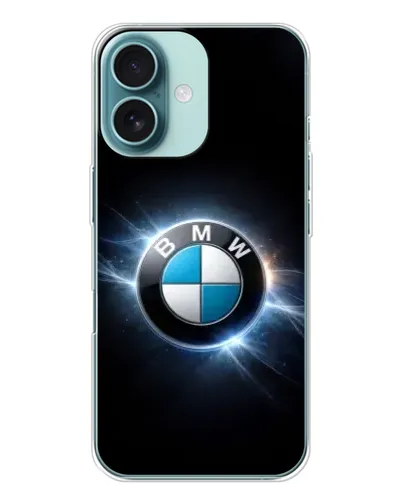 Чохол для iPhone 16 з картинкою «BMW — неонове сяйво»