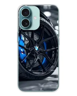 Чохол для iPhone 16 з картинкою «Колесо BMW зблизька»