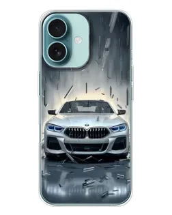 Чохол для iPhone 16 з картинкою «BMW у світлі фар»