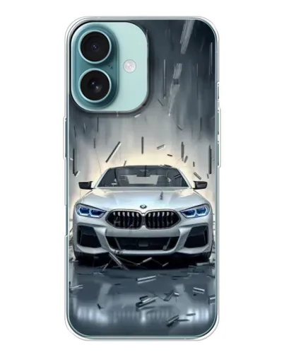 Чохол для iPhone 16 з картинкою «BMW у світлі фар»