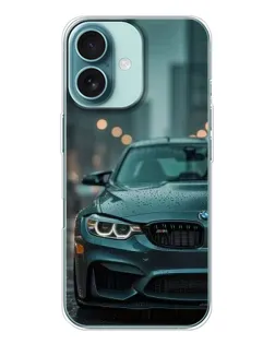 Чохол для iPhone 16 з картинкою «BMW у вогнях міста»