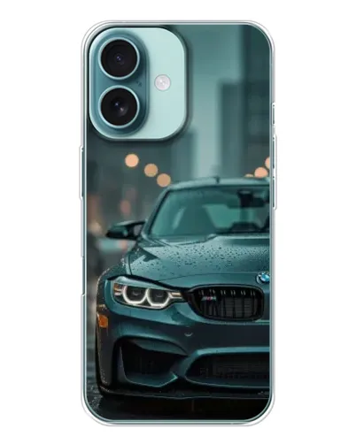 Чохол для iPhone 16 з картинкою «BMW у вогнях міста»
