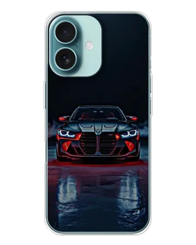 Чохол для iPhone 16 з картинкою «BMW на мокрій дорозі»