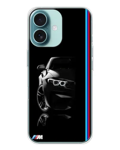 Чохол для iPhone 16 з картинкою «Силует BMW в темряві»