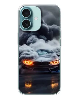 Чохол для iPhone 16 з картинкою «BMW у диму»