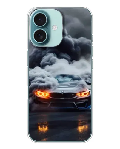 Чохол для iPhone 16 з картинкою «BMW у диму»
