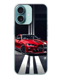 Чохол для iPhone 16 з картинкою «Червона BMW на дорозі»