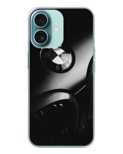 Чохол для iPhone 16 з картинкою «Емблема BMW — макро»