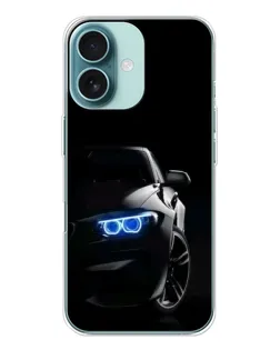 Чехол для iPhone 16 с картинкой «BMW — ночной взгляд» Чехол для iPhone 16 с картинкой «BMW — ночной взгляд»