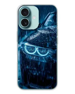 Чехол для iPhone 16 с картинкой «BMW под дождем» Чехол для iPhone 16 с картинкой «BMW под дождем»