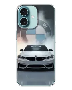Чехол для iPhone 16 с картинкой «BMW в белом дыму» Чехол для iPhone 16 с картинкой «BMW в белом дыму»