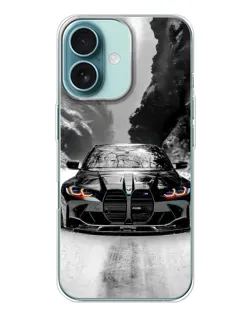 Чехол для iPhone 16 с картинкой «BMW — акварельный дрифт» Чехол для iPhone 16 с картинкой «BMW — акварельный дрифт»