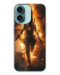 Чохол для iPhone 16 з картинкою «BMW — швидкість у дощі»