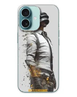 Чохол для iPhone 16 з картинкою «PUBG — боєць у пилу»