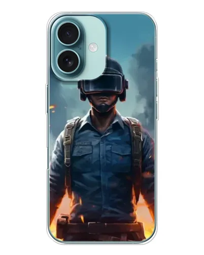Чохол для iPhone 16 з картинкою «PUBG — реалістичний герой»