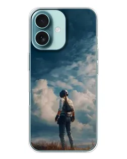 Чохол для iPhone 16 з картинкою «Герой PUBG на скелі»
