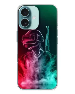 Чохол для iPhone 16 з картинкою «PUBG — вогняний воїн»