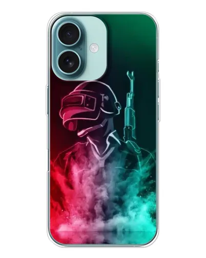 Чохол для iPhone 16 з картинкою «PUBG — вогняний воїн»