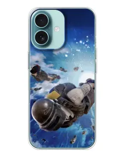 Чохол для iPhone 16 з картинкою «Десант PUBG — стрибок»