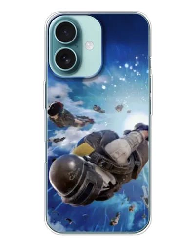 Чохол для iPhone 16 з картинкою «Десант PUBG — стрибок»