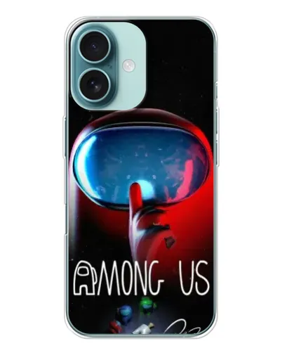 Чохол для iPhone 16 з картинкою «Червоний імпостер — макро»