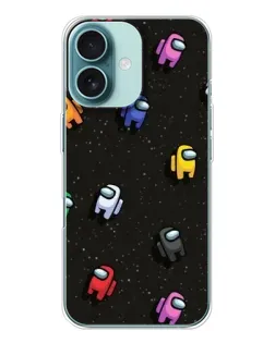 Чохол для iPhone 16 з картинкою «Космічний патерн Among Us»