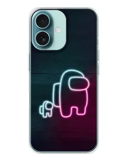 Чохол для iPhone 16 з картинкою «Among Us неон-арт»