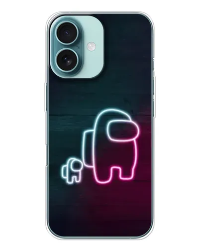 Чохол для iPhone 16 з картинкою «Among Us неон-арт»