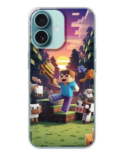 Чохол для iPhone 16 з картинкою «Стів на фермі» Чохол для iPhone 16 з картинкою «Стів на фермі»