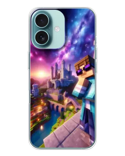 Чохол для iPhone 16 з картинкою «Стів та космос» Чохол для iPhone 16 з картинкою «Стів та космос»