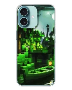 Чохол для iPhone 16 з картинкою «Minecraft лісовий пейзаж»
