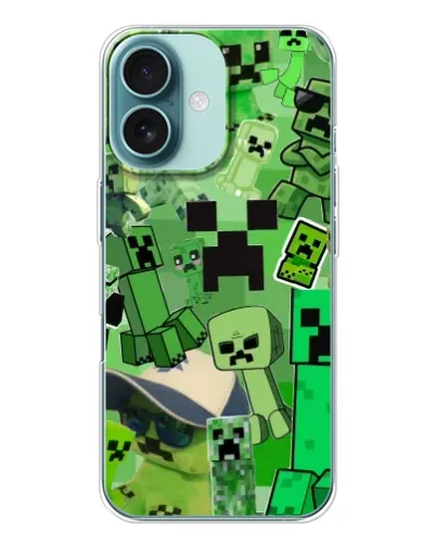 Чохол для iPhone 16 з картинкою «Кріпери Minecraft» Чохол для iPhone 16 з картинкою «Кріпери Minecraft»