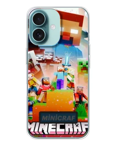 Чохол для iPhone 16 з картинкою «Minecraft герої гри» Чохол для iPhone 16 з картинкою «Minecraft герої гри»