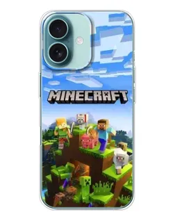 Чохол для iPhone 16 з картинкою «Minecraft класичний світ»