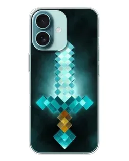 Чохол для iPhone 16 з картинкою «Алмазний меч неон»