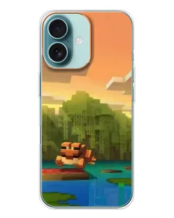 Чохол для iPhone 16 з картинкою «Майнкрафт захід сонця»