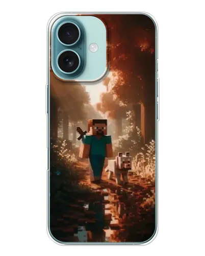 Чохол для iPhone 16 з картинкою «Стів у лісі» Чохол для iPhone 16 з картинкою «Стів у лісі»