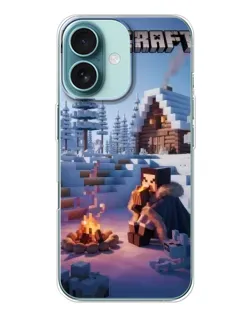 Чохол для iPhone 16 з картинкою «Зимовий Minecraft»