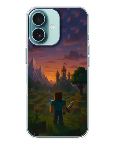 Чохол для iPhone 16 з картинкою «Стів біля вежі» Чохол для iPhone 16 з картинкою «Стів біля вежі»