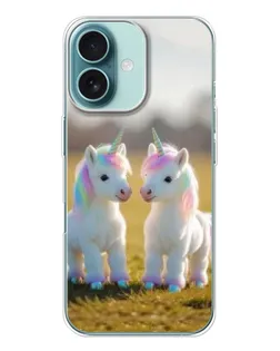 Чохол для iPhone 16 з картинкою «Пара єдинорогів»