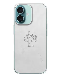 Чохол для iPhone 16 з картинкою «Івана 3:16 Хрест»