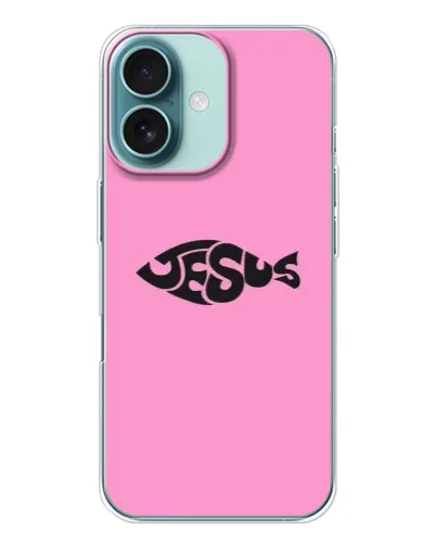 Чохол для iPhone 16 з картинкою «Рожевий символ Jesus»